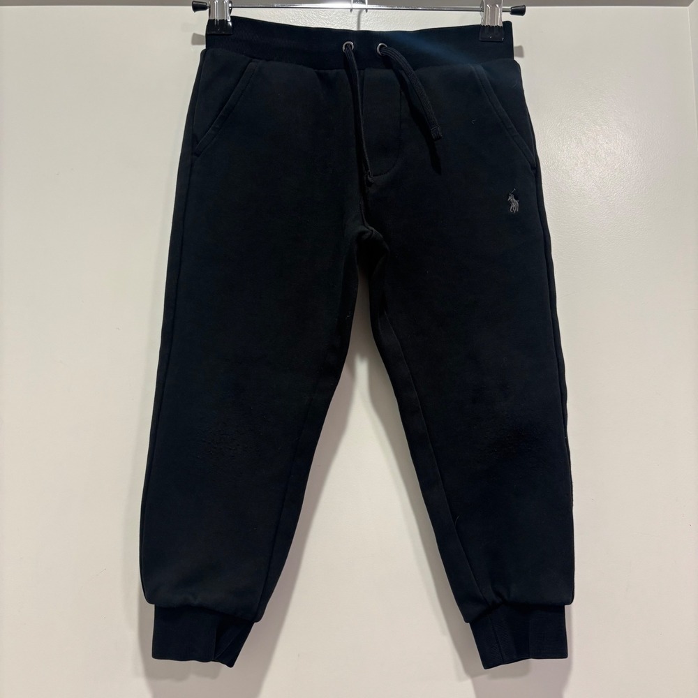 Polo Ralph Lauren Kids Black Joggers Sweatpants Size 4/4T Pony Logo